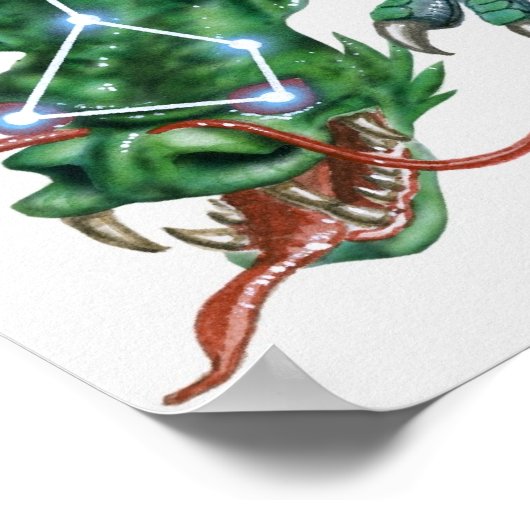 Illustratie van een draak met draak (Draco) Poster (Hoek)