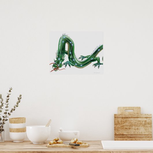 Illustratie van een draak met draak (Draco) Poster (Keuken)