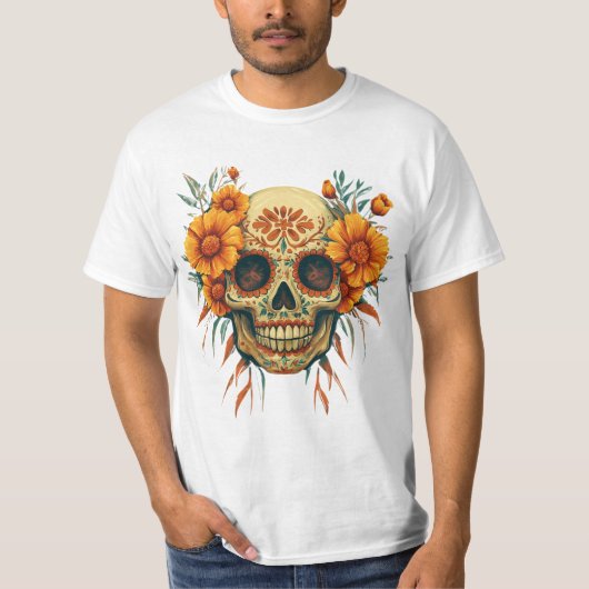 Illustratie van een Festival van de Dode met Fle T-shirt (Voorkant)