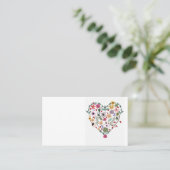 Illustratie van een floreel hart op visitekaartjes (Staand voorkant)