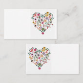 Illustratie van een floreel hart op visitekaartjes (Voorkant / Achterkant)