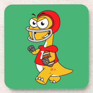 Illustratie van een Football van een brontosaurus. Bier Onderzetter