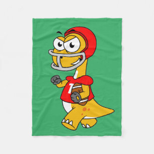 Illustratie van een Football van een brontosaurus. Fleece Deken