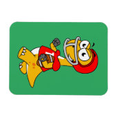 Illustratie van een Football van een brontosaurus. Magneet (Horizontaal)