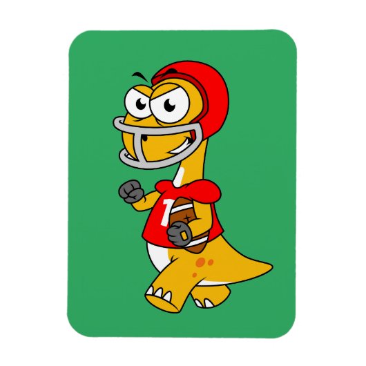 Illustratie van een Football van een brontosaurus. Magneet (Verticaal)