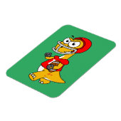 Illustratie van een Football van een brontosaurus. Magneet (Linkerzijde)