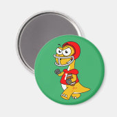 Illustratie van een Football van een brontosaurus. Magneet (Voorkant / Achterkant)