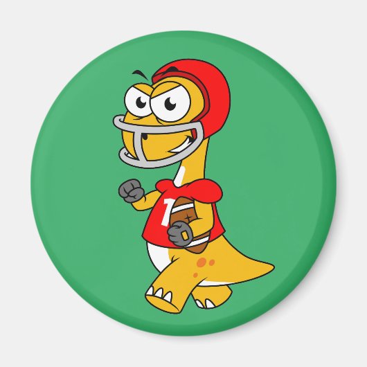 Illustratie van een Football van een brontosaurus. Magneet (Voorkant)