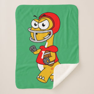 Illustratie van een Football van een brontosaurus. Sherpa Deken