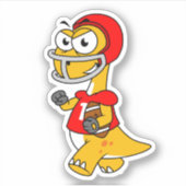 Illustratie van een Football van een brontosaurus. Sticker (Voorkant)