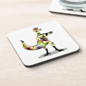 Illustratie van een fotograaf van Iguanodon. Bier Onderzetter (Linkerzijde)