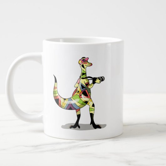 Illustratie van een fotograaf van Iguanodon. Grote Koffiekop (Links)