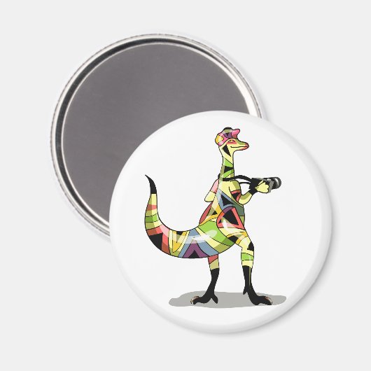 Illustratie van een fotograaf van Iguanodon. Magneet (Voorkant / Achterkant)