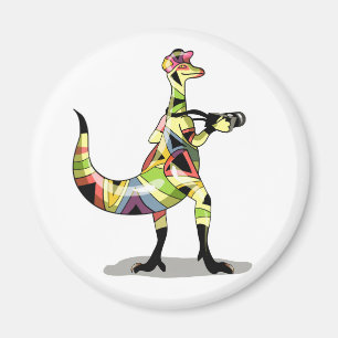 Illustratie van een fotograaf van Iguanodon. Magneet