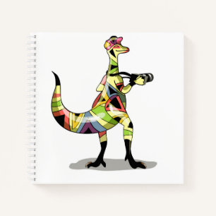 Illustratie van een fotograaf van Iguanodon. Notitieboek