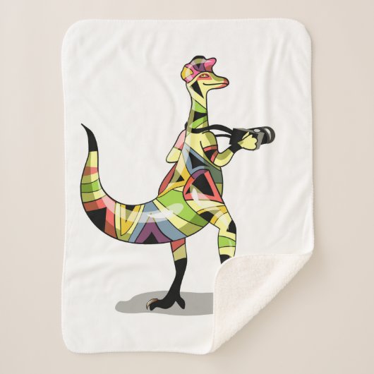 Illustratie van een fotograaf van Iguanodon. Sherpa Deken (Voorkant)