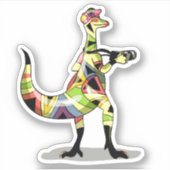 Illustratie van een fotograaf van Iguanodon. Sticker (Voorkant)
