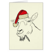 Illustratie van een geit met een kerstmuts  (Voorkant)