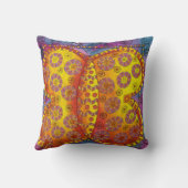 Illustratie van een gekleurde waterverf vlinder kussen (Achterkant)