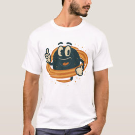 Illustratie van een gelukkig zwart gat t-shirt
