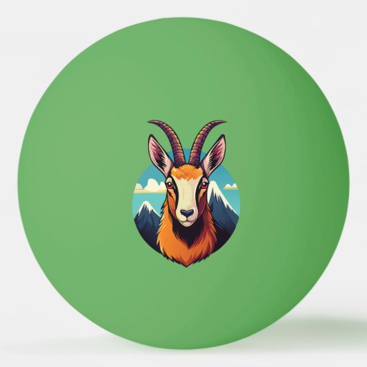 Illustratie van een gems kop pingpongbal (Voorkant)