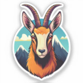 Illustratie van een gems kop sticker (Voorkant)