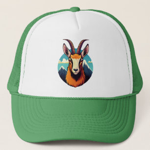 Illustratie van een gems kop trucker pet