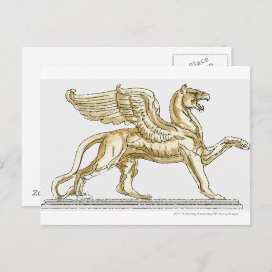 Illustratie van een griffiebeeld briefkaart (Voorkant / Achterkant)