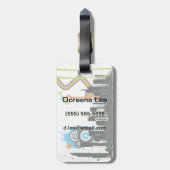 Illustratie van een grijs cityscape bagagelabel (Achterkant verticaal)