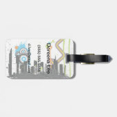 Illustratie van een grijs cityscape bagagelabel (Achterkant horizontaal)