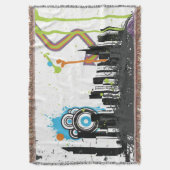 Illustratie van een grijs cityscape deken (Voorkant Verticaal)