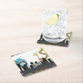 Illustratie van een grijs cityscape kartonnen onderzetters (Insitu)