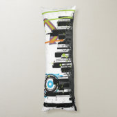 Illustratie van een grijs cityscape lichaamskussen (Achterkant (Verticaal))