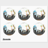 Illustratie van een grijs cityscape ronde sticker (Vel)