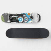 Illustratie van een grijs cityscape skateboard (Horizontaal)