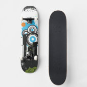 Illustratie van een grijs cityscape skateboard (Voorkant)