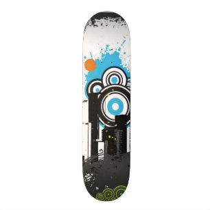 Illustratie van een grijs cityscape skateboard