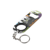 Illustratie van een grijs cityscape sleutelhanger flessenopener (Achterkant Gekanteld)