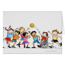 Illustratie van een groep kinderen, met inbegrip v