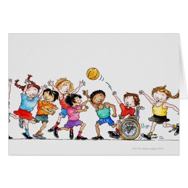 Illustratie van een groep kinderen, met inbegrip v (Voorkant Horizontaal)