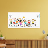 Illustratie van een groep kinderen, met inbegrip v canvas afdruk (Insitu (Woonkamer))