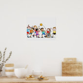 Illustratie van een groep kinderen, met inbegrip v poster (Keuken)