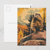  illustratie van een Groundhog Briefkaart (Voorkant / Achterkant)
