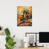  illustratie van een Groundhog Poster (Thuiskantoor)