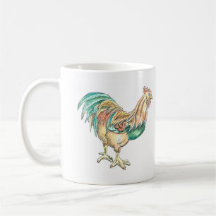 Illustratie van een haan koffiemok