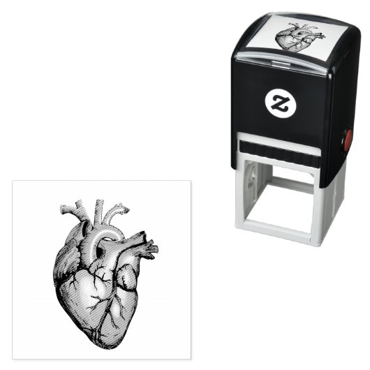  illustratie van een hart  zelfinktende stempel (In situ)