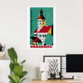 Illustratie van een historisch gebouw poster (Thuiskantoor)