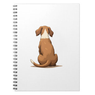 Illustratie van een hond van achteren in vintage s notitieboek