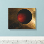 Illustratie van een hot Jupiter genaamd HD 149026b Canvas Afdruk (Insitu (Houten vloer))