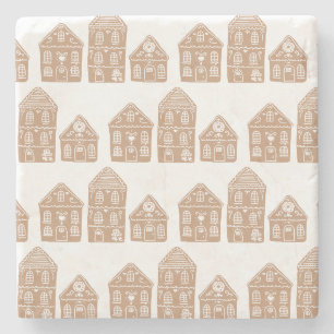 Illustratie van een huis van gemberkoek stenen ond onderzetter
